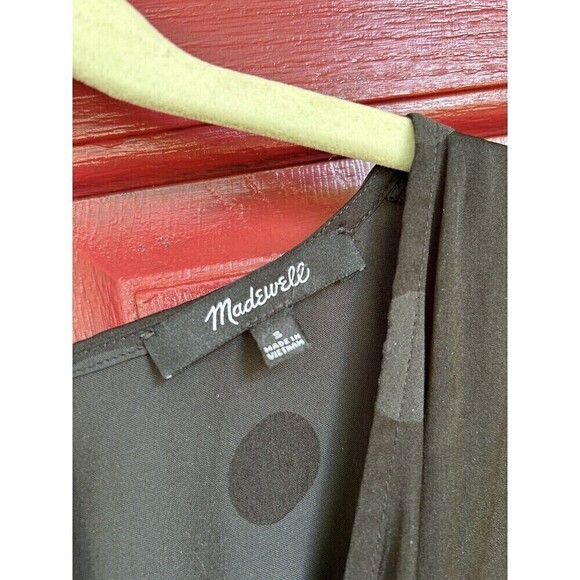 Madewell Jumpsuit Womens S Black Polka Dot Dolman Smocked Waist Wide Leg Boho - Picture 8 of 9